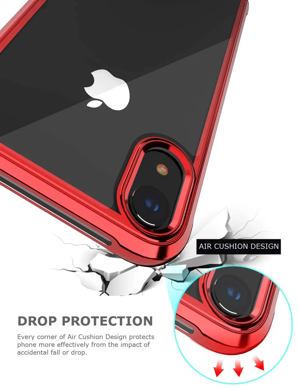 Роскошный прозрачный хромированный чехол для iPhone 7 8 мягкий из ТПУ с блестящим