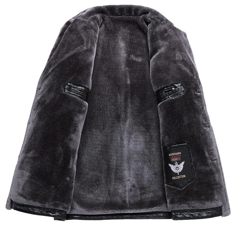 Новинка 2018 повседневные эксклюзивные зимние мужские Куртки из натуральной кожи