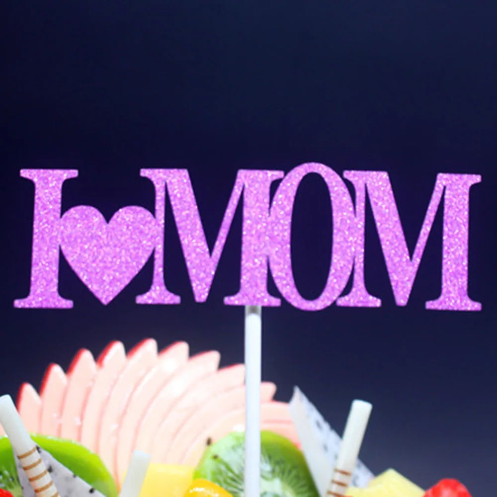 Rose red MoM День отца день матери Happy украшение для именинного торта Торт Топ бамбуковый флаг аксессуары для день рождения свадебные принадлежности - Цвет: Rose red MoM