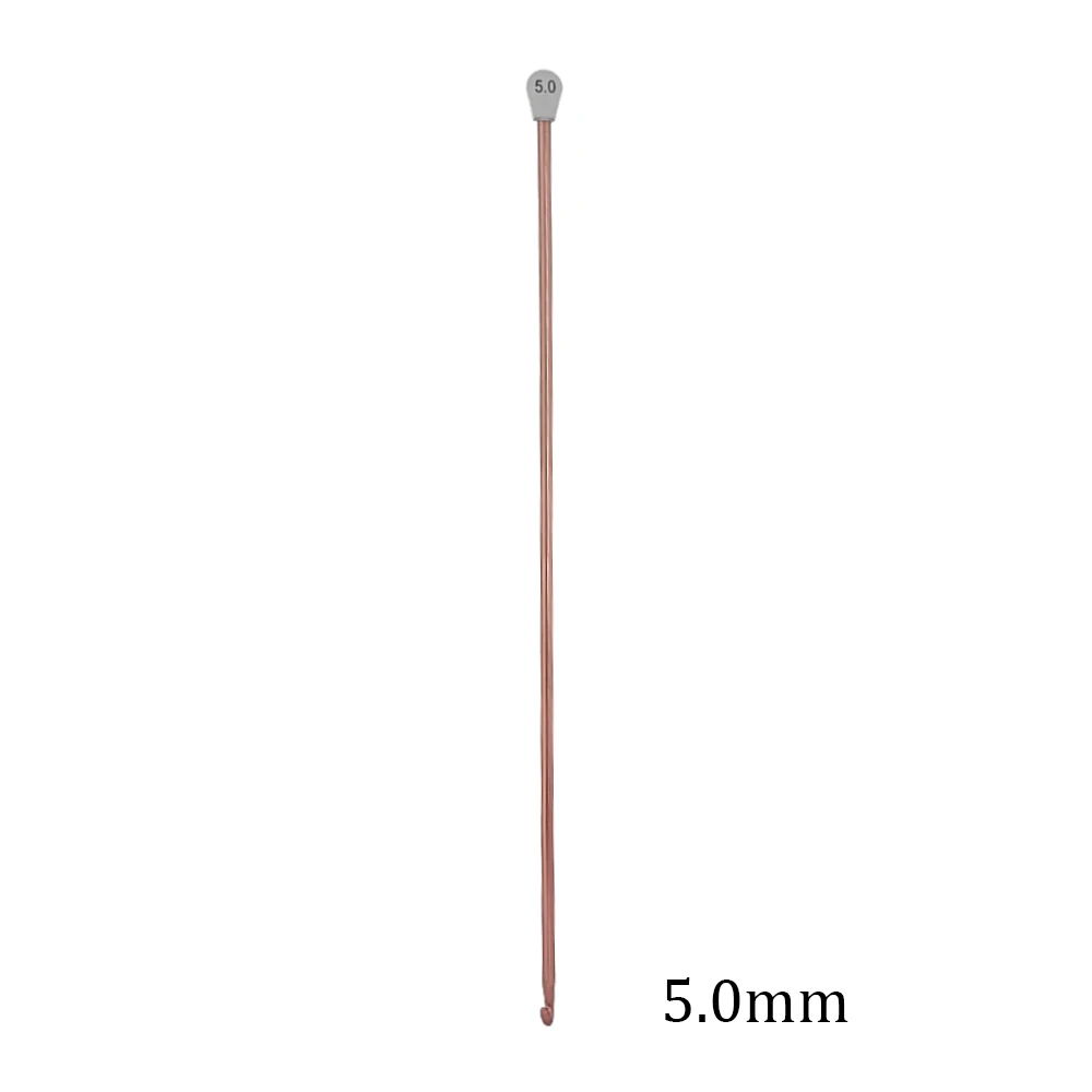 5.0mm 14 размеров разноцветные, алюминиевые спицы для вязания крючком 2,5 мм-11 ммтунисианские крючки для вязания крючком инструмент для плетения длинный свитер шарф игла - Цвет: 5.0mm