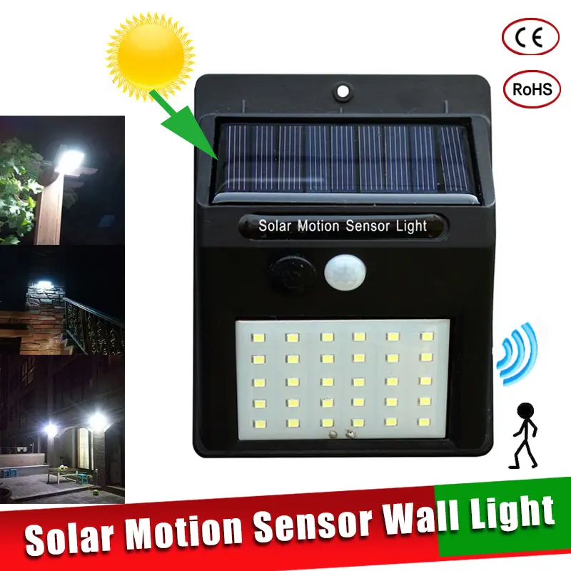 

Светодиодная Солнечная энергия PIR датчик движения настенный светильник 20/30 светодиодов наружная Водонепроницаемая энергосберегающая улич...