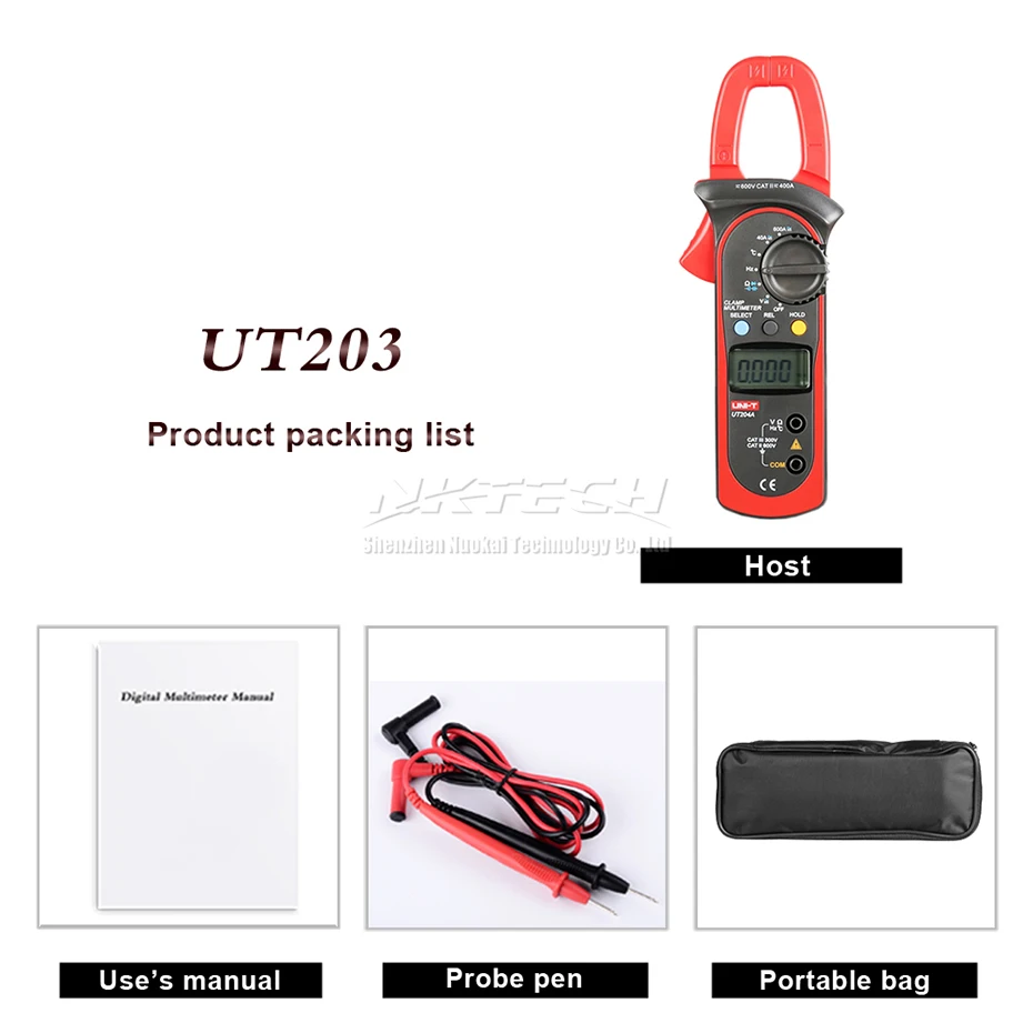 UNI-T цифровой клещи мультиметр UT203 UT204 UT204A AC DC Вольт сопротивление тока Частота Рабочий цикл диод Тест Авто Диапазон