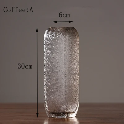 Coffee A 30x10x6cm Американский минималистский стеклянная ваза высокого качества ручной выдувный электроплатин настольные вазы Гидропоники цветочные контейнеры домашний декор - Цвет: Coffee A 30x10x6cm