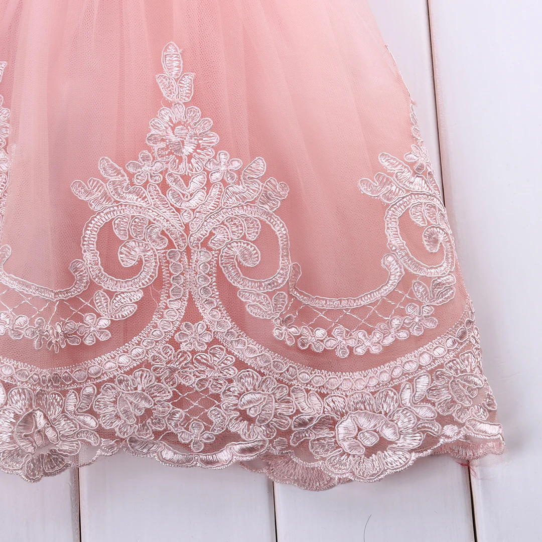 2018 совершенно новое модное детское шифоновое платье-пачка с бантом и кружевом