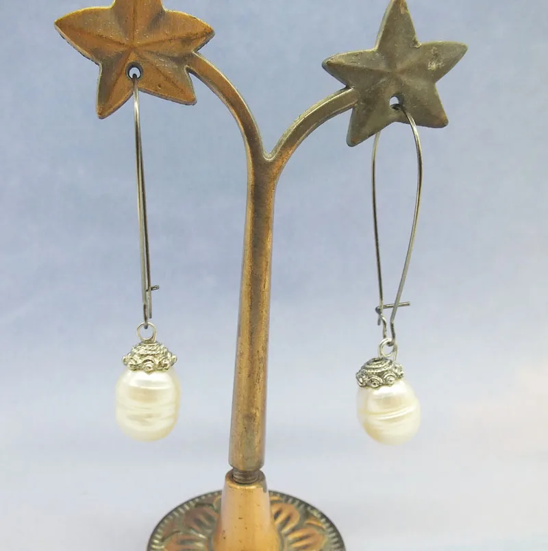 2019 # совершенно новый! Серьги с пресноводным натуральным белым жемчугом. Ручная