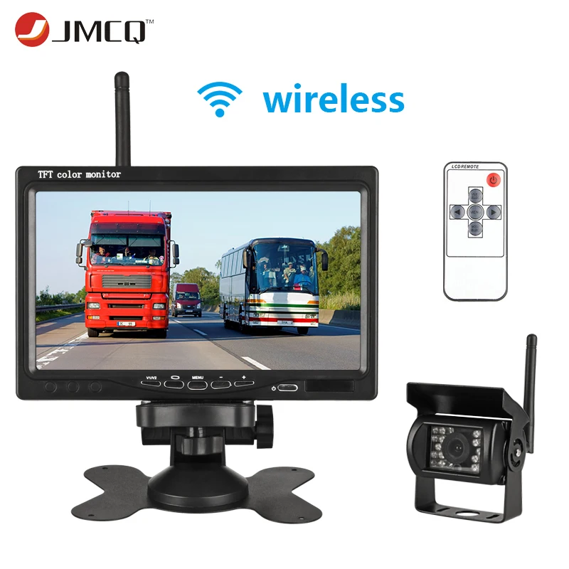 JMCQ " TFT lcd беспроводной автомобильный монитор HD дисплей Проводная камера заднего вида парковочная система для автомобиля заднего вида Мониторы для грузовика рабочий автомобиль