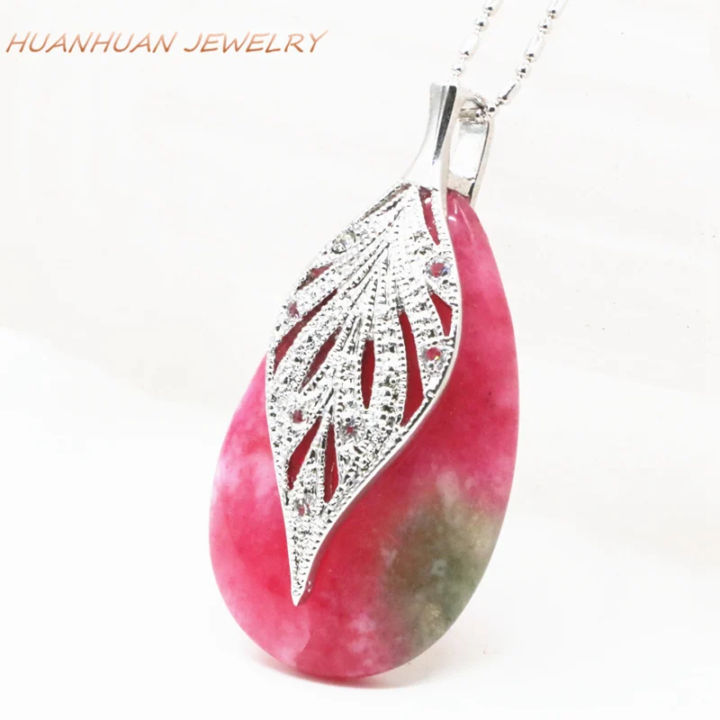 Камень кулон для женщин из нержавеющей стали ожерелье с подвесками на цепочке