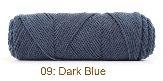 09 Dark Blue Г/лот 400 натуральный мягкий хлопок пряжа для вязания ребенка Пряжа вязаный крючком вязакрючком шарф свитер, 4 мяча, различные цвета доступны - Цвет: 09 Dark Blue
