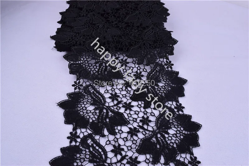 

14yards embroidery pretty black Venise Lace trim for DIY 17cm
