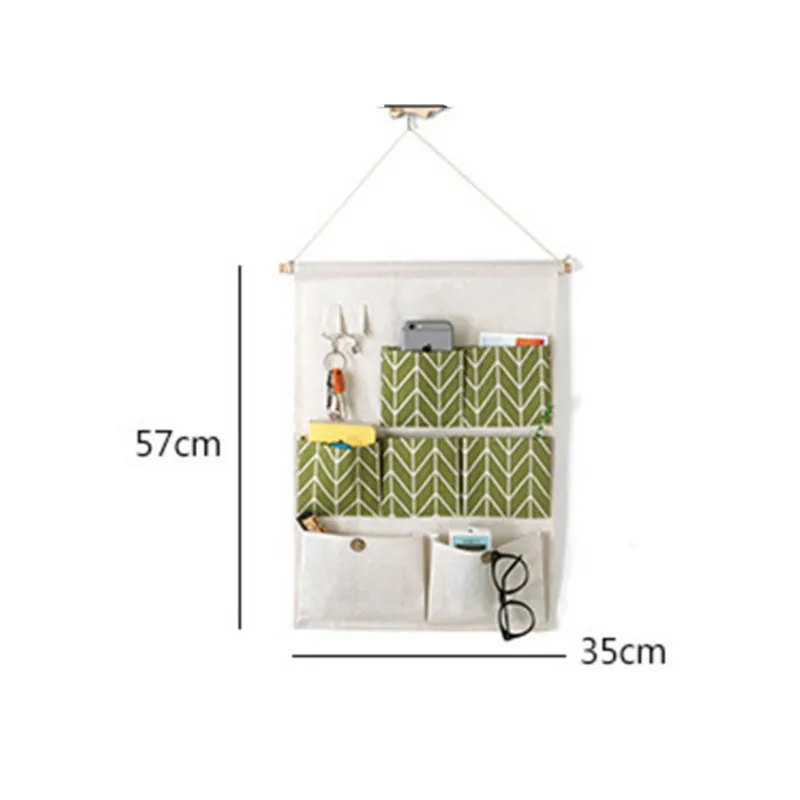 7 карманов водонепроницаемая льняная настенная сумка для хранения мелочей