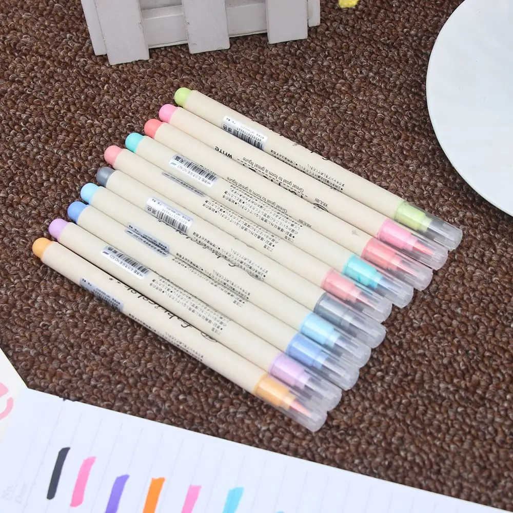 

10 pcs write brush pen Color Calligraphy marker pens set Chinese Stationery Drawing art School supplies