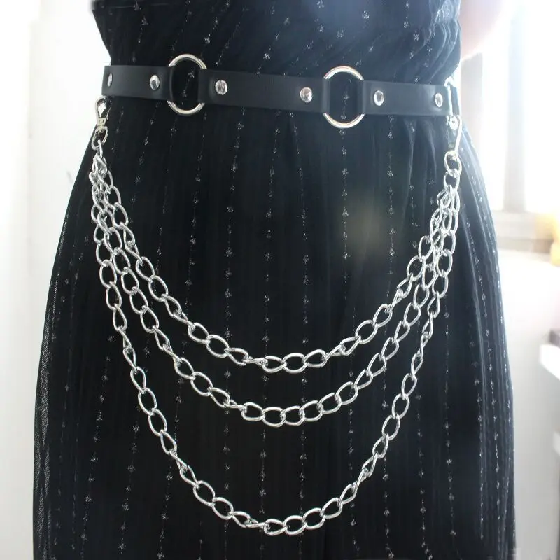 Faux Leather Waist Belt Gothic Link Chains Harness Corset Women Buckle Sculpting Strap 2019 Fashion Wasitband | Аксессуары для