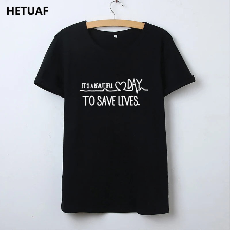 HETUAF 2018 Hipster женская хлопчатобумажная рубашка это прекрасный день чтобы сохранить