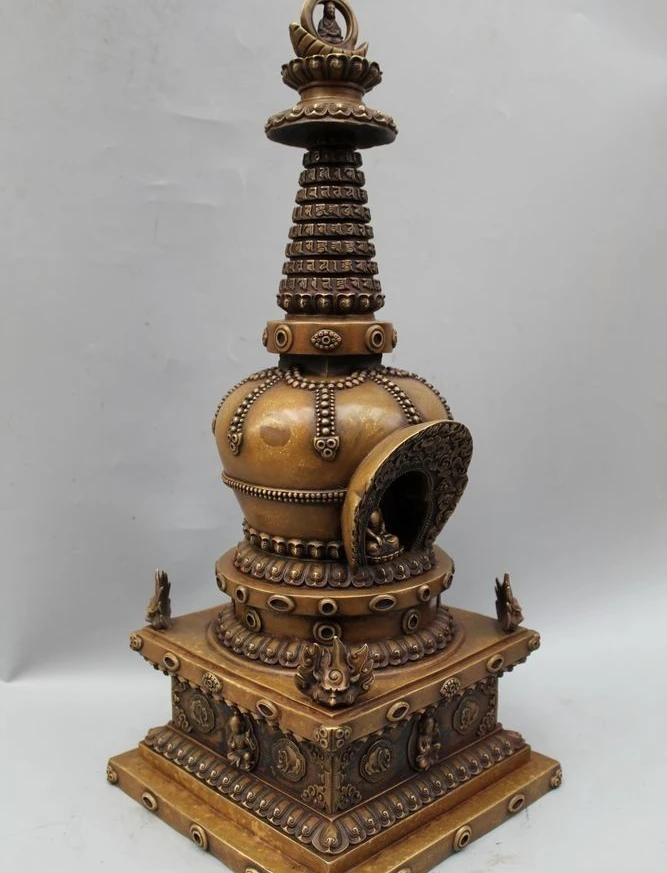 Бесплатная доставка 21 &quotТибетский буддизм бронзовый бог-защитник Будда