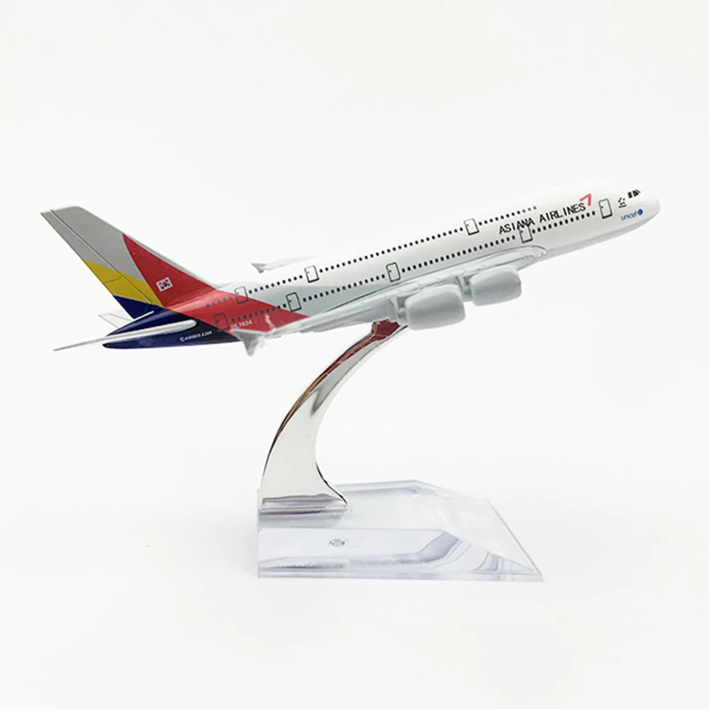 1/400 масштаб самолета Airbus A380 Asiana Airlines 16 см модель из сплава игрушки для детей