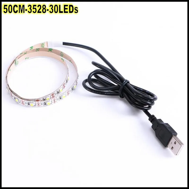 USB светодиодные ленты SMD3528 свет 5В адаптер гирлянда Рождество стол Декор лампа