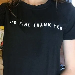 Funny Cute I'm Fine Thank You Graphic T-shirt Letter Printed Fashion Harajuku T Shirt Women Summer Short Sleeve Tops | Женская