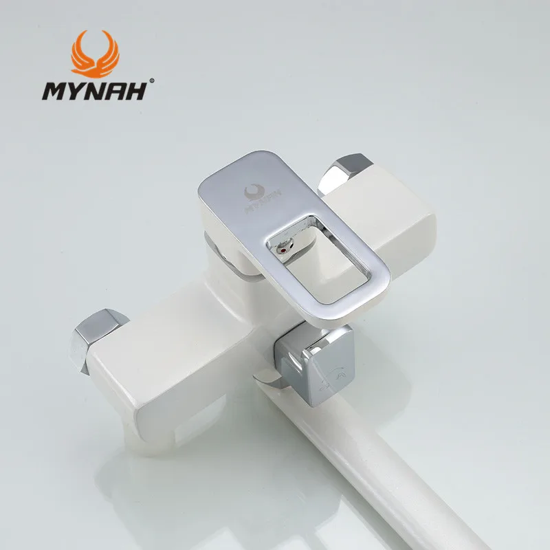 MYNAH Россия бесплатная доставка смесители для душа ванной комнаты белый кран