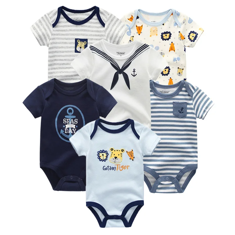 Clothing Sets6703 Г., 6 шт./партия, детская одежда хлопковая одежда с единорогом для маленьких девочек Одежда для новорожденных мальчиков Комплекты одежды для малышей с короткими рукавами Roupa de - Цвет: Clothing Sets6703