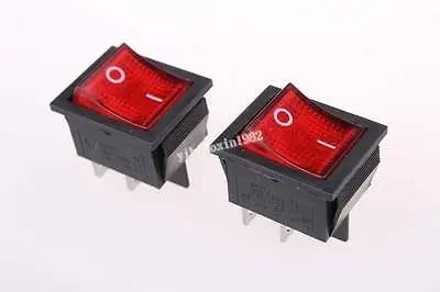 

On/Off Red Neno Light 4 Pin DPST Rocker Switch AC 16A/250V 20A/125V