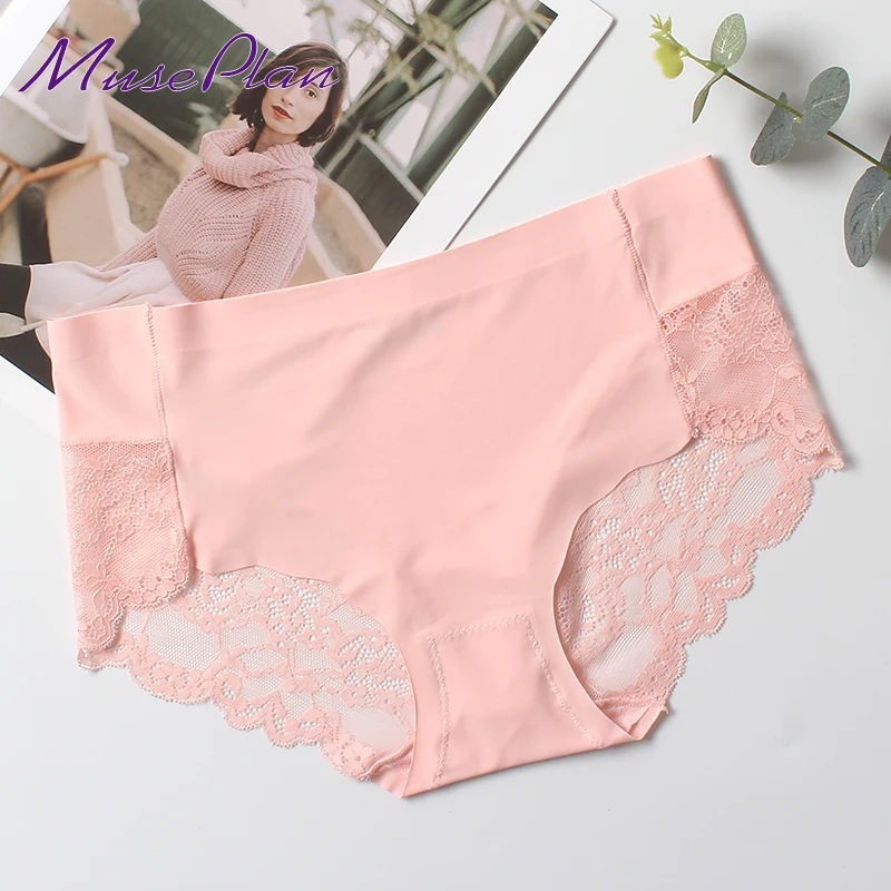 

3piece a lot! seamless low-Rise women sexy lace lady cotton panties seamlessbriefs Plus Size girl underwear