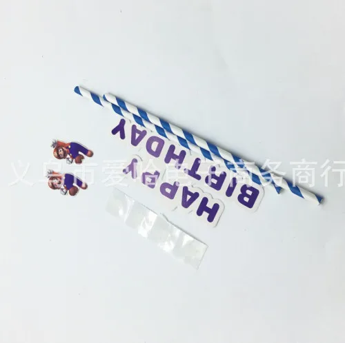 1pc Cake Flag Для 10 детей Супер Марио одноразовые чашки покрытие стола пластина салфетка баннер соломинки мешок день рождения поставки украшения - Цвет: 1pc Cake Flag