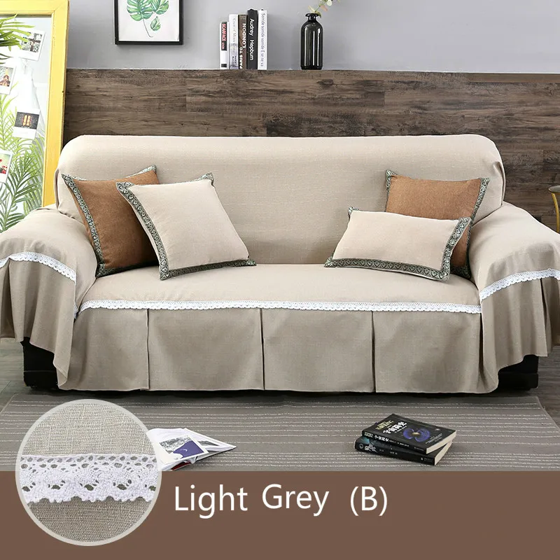 light Grey (B) 1 шт. однотонный чехол для дивана для гостиной Универсальный диван полотенце все включено пылезащитный чехол диване украшение дома диван Slipover - Цвет: light Grey (B)