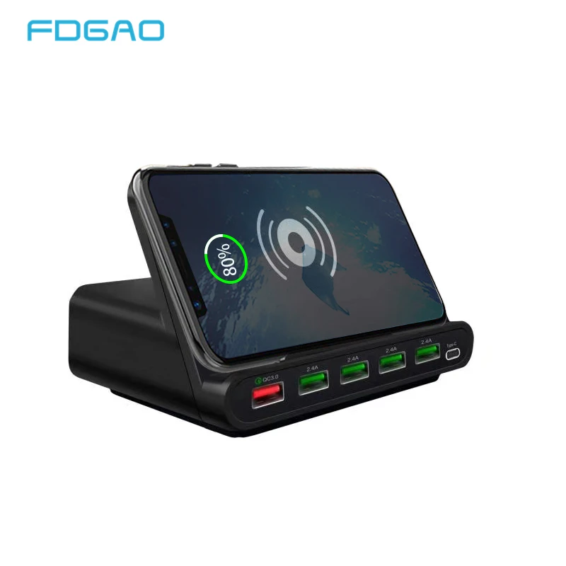 Беспроводное зарядное устройство FDGAO Qi с usb зарядкой 60 Вт держатель Quick Charge 3 0 для
