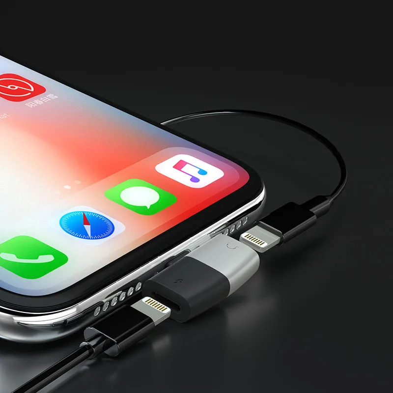 Двойное освещение DM для прослушивания музыки и зарядки преобразователь iPhone XS MAX XR