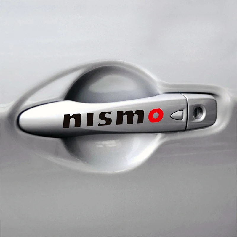 4 шт. ПВХ Nismo Автомобильная наклейка на дверную ручку для Nissan tiida navara juke note x trail t31t32