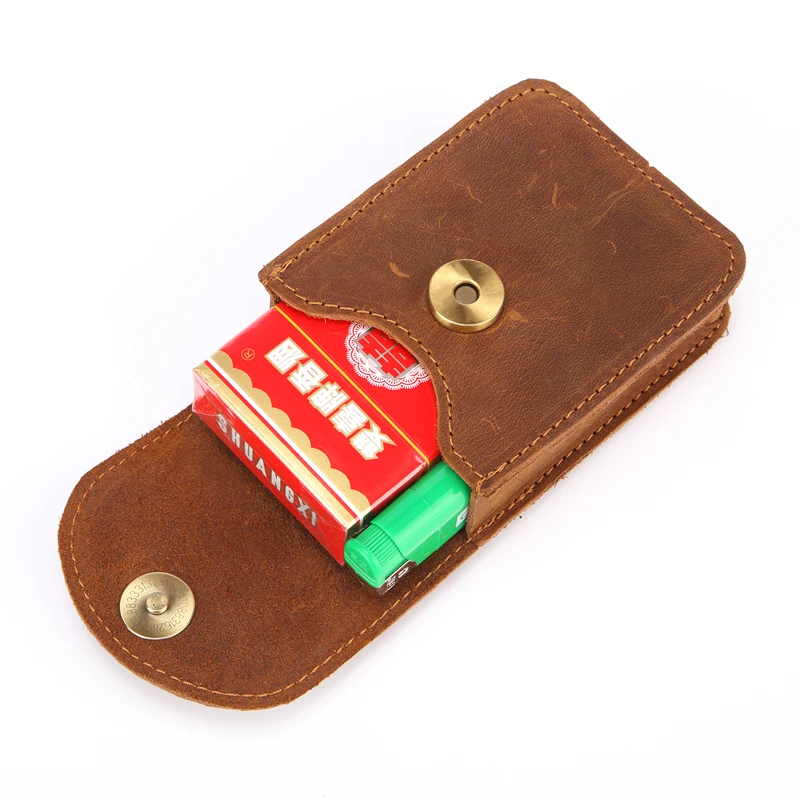 Новый стиль Мужская Повседневная сигарета поясная сумка из воловьей кожи Crazy Horse