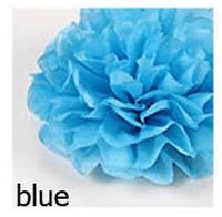 Blue 1 шт. большой Размеры тканевый помпон 12/14/16 дюймов в европейском и американском стиле; праздничное свадебное украшение цветочные шары из бумаги DIY Бумага Pom Poms ZY151 - Цвет: Blue