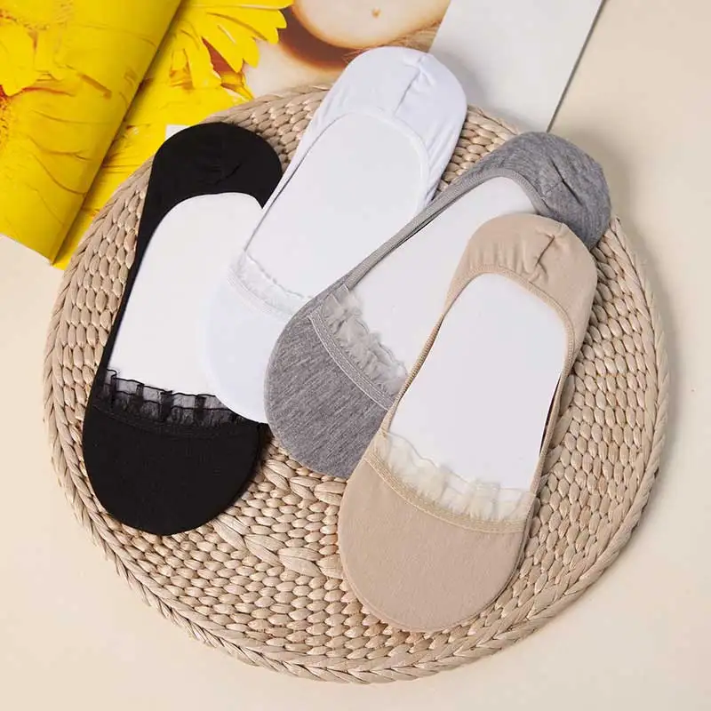 Хлопковые дышащие невидимые носки SP & CITY женские лодочки на высоком каблуке