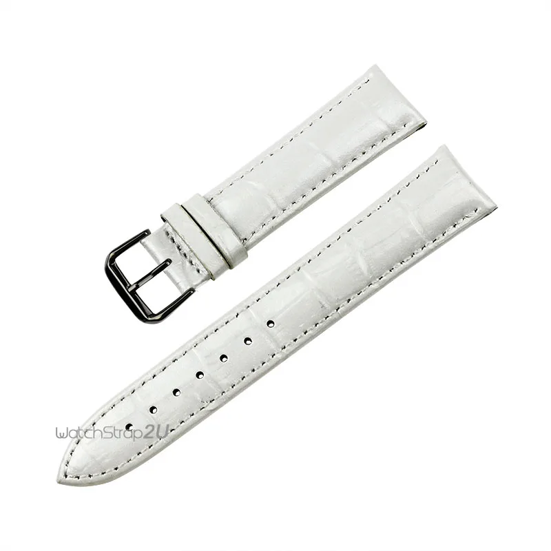 Блестящий бамбуковый узор кожаный черный ремень для часов штырь Пряжка ремешок 18