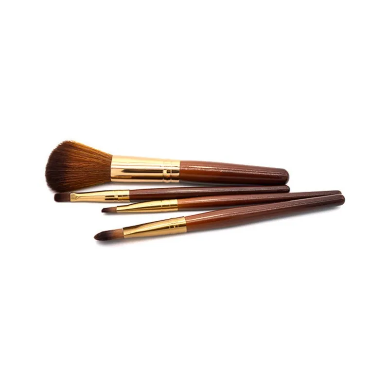 New Women Professional 4 pcs Makeup Brush Set tools Comestic Toiletry Kit Wool Brand Make Up Brush Set for Beauty H9