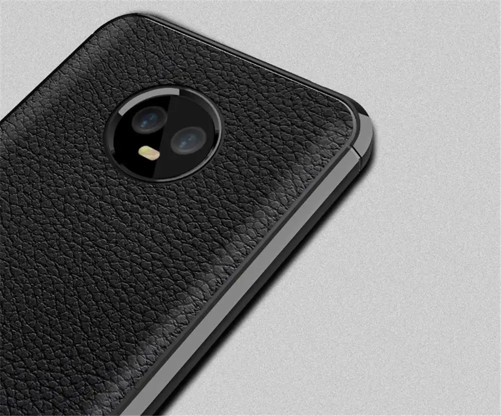 Litchi Pattern Soft TPU Case for Motorola G6 Brushed Slim Rugged Armor MOTO Play Rubber Gel case Plus |