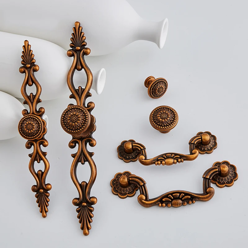 Потрясающие ручки 2 шт. в европейском стиле ретро для кухонных шкафов ящиков