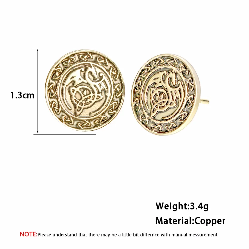 Женские и мужские серьги пусеты в стиле ретро из языческой руны викингов амулет