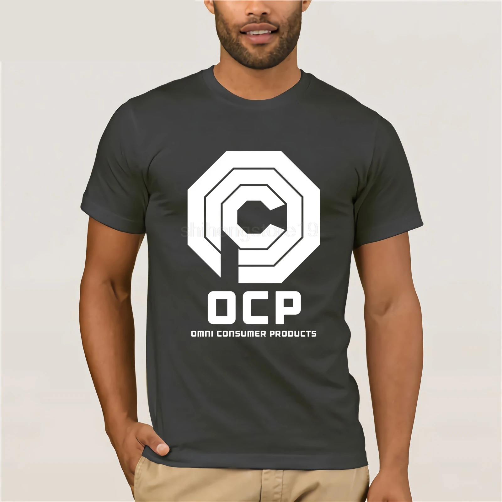 OCP Omnicorp Футболка 100% хлопок Robocop Вдохновленный Omni потребительские товары с принтом