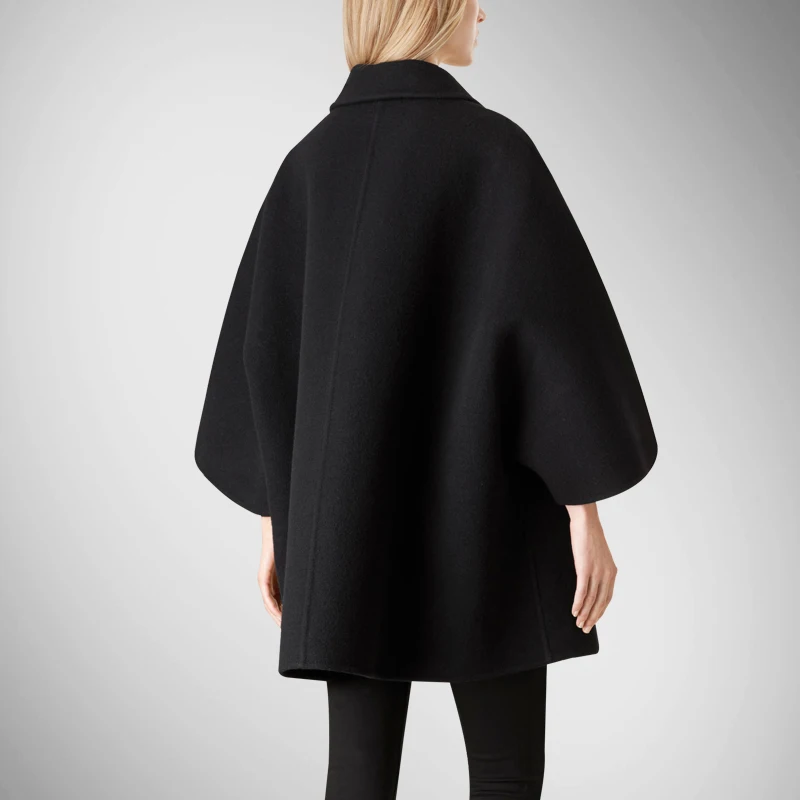 Лидер продаж длинное однотонное кашемировое пальто с карманами на пуговицах