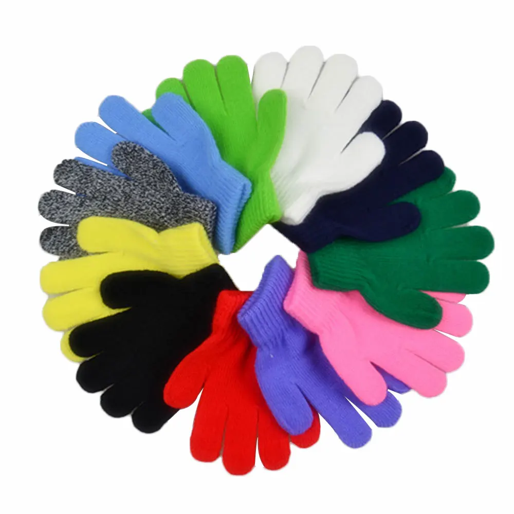 2016 зимние милые теплые детские перчатки вязаные для мальчиков и девочек