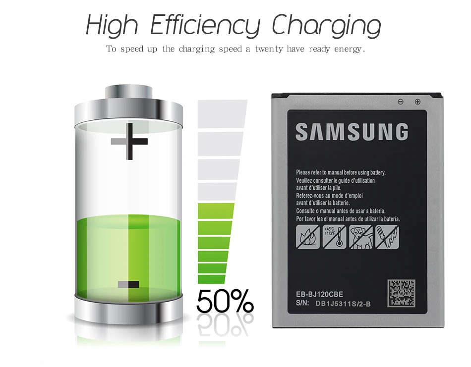 Оригинальная батарея samsung EB-BJ120CBU EB-BJ120CBE 2050 ма-ч для samsung Galaxy J1 версия J120 J120F J120A J120H J120T J120DS