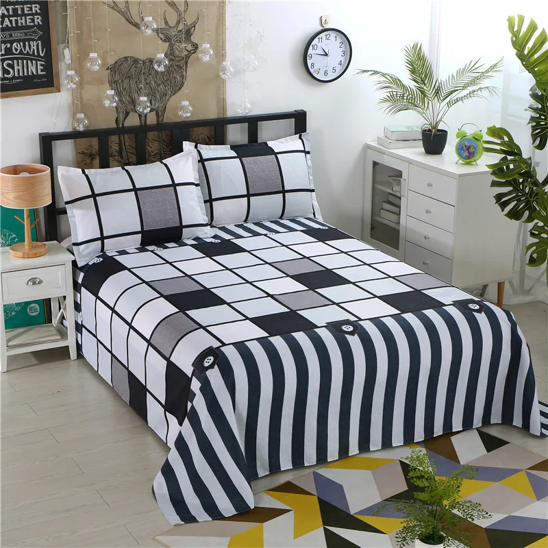 1 шт. полиэстер всесезонное плоское постельное белье с принтом голубого ночного