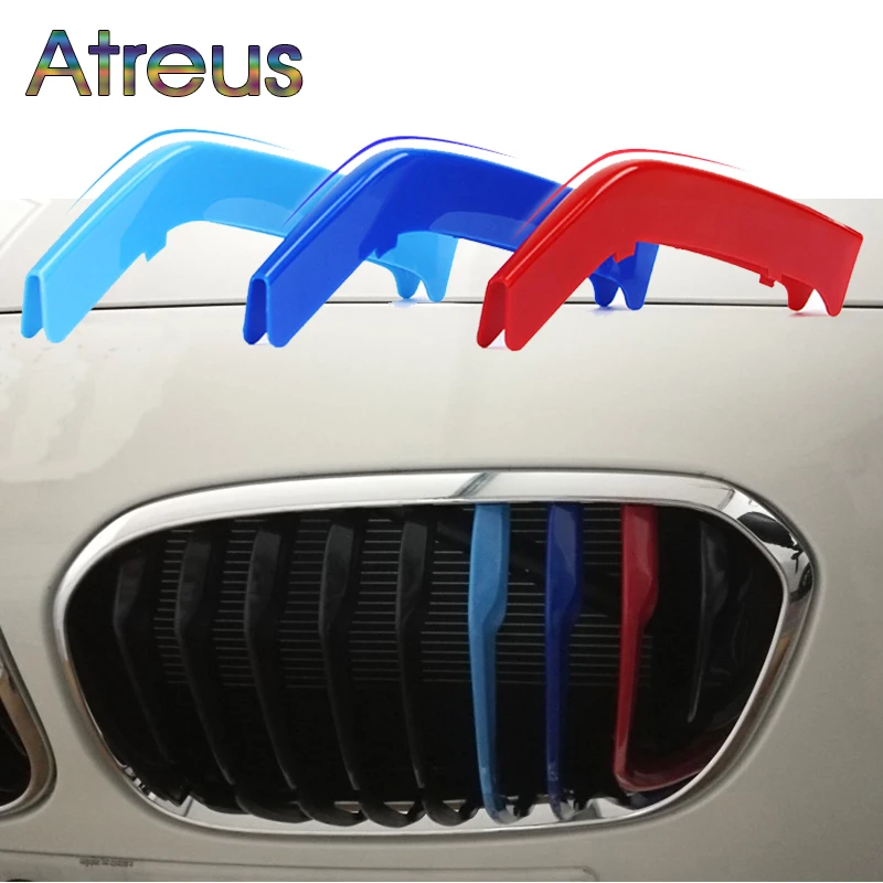 Atreus 3 шт. 3D Автомобильная передняя решетка радиатора спортивные полосы наклейки