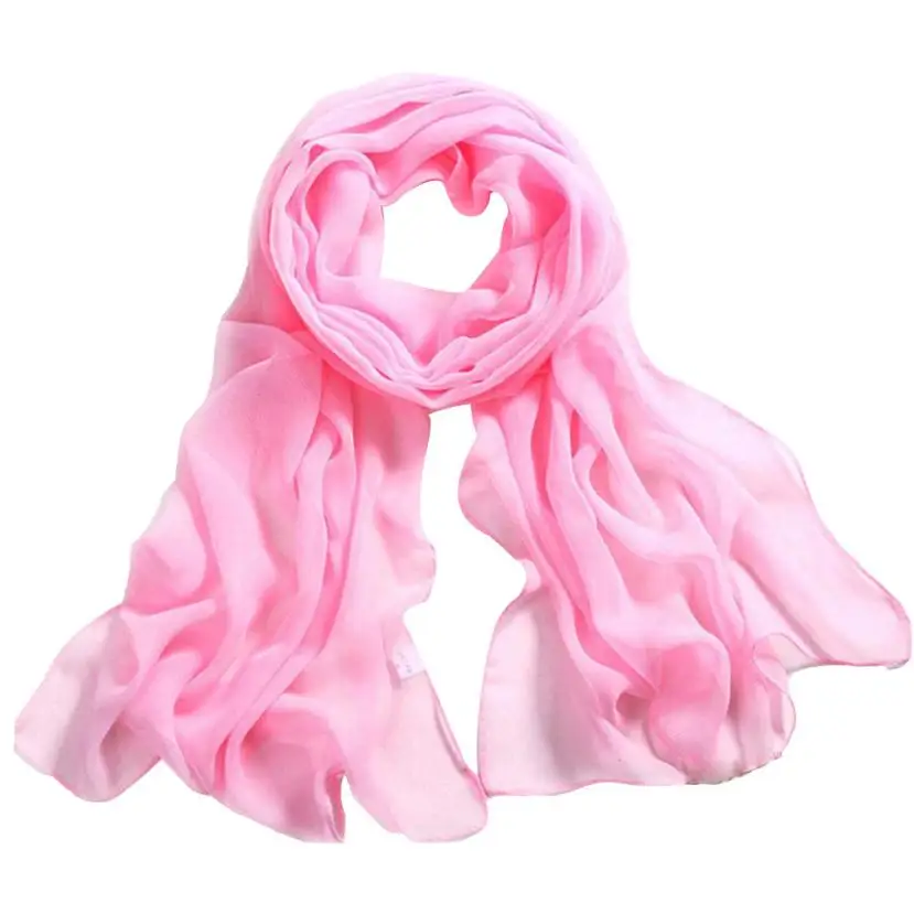 Pink KANCOOLD шарфы новые высококачественные шифоновые длинные мягкие тонкая упаковка дамские шали шифоновые пляжные шарфы женские шифоновые jan25 - Цвет: Pink
