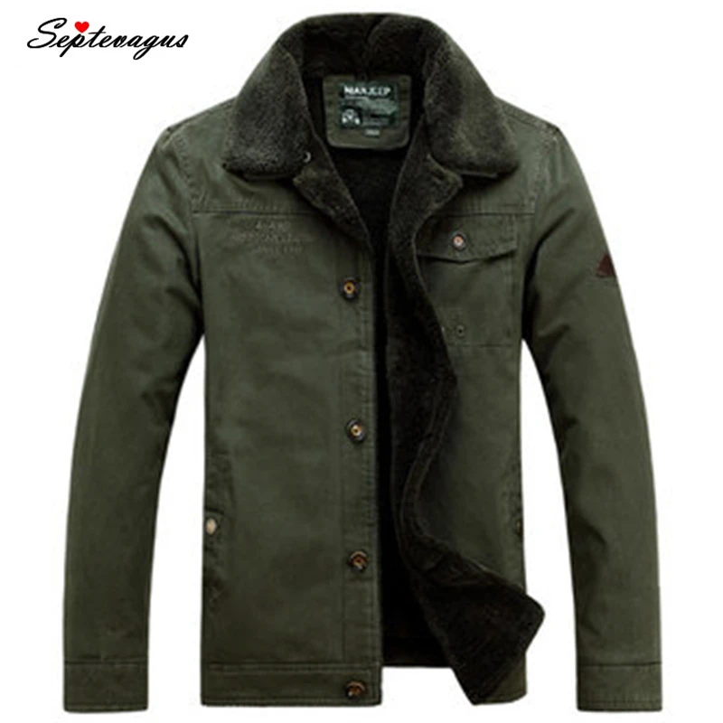 

Luxury Brand Mens Fur Collar 100% Cotton Padded Coat Casual Fashion Jackets Plus Size Mens Coats and Military Jackets Amy Green