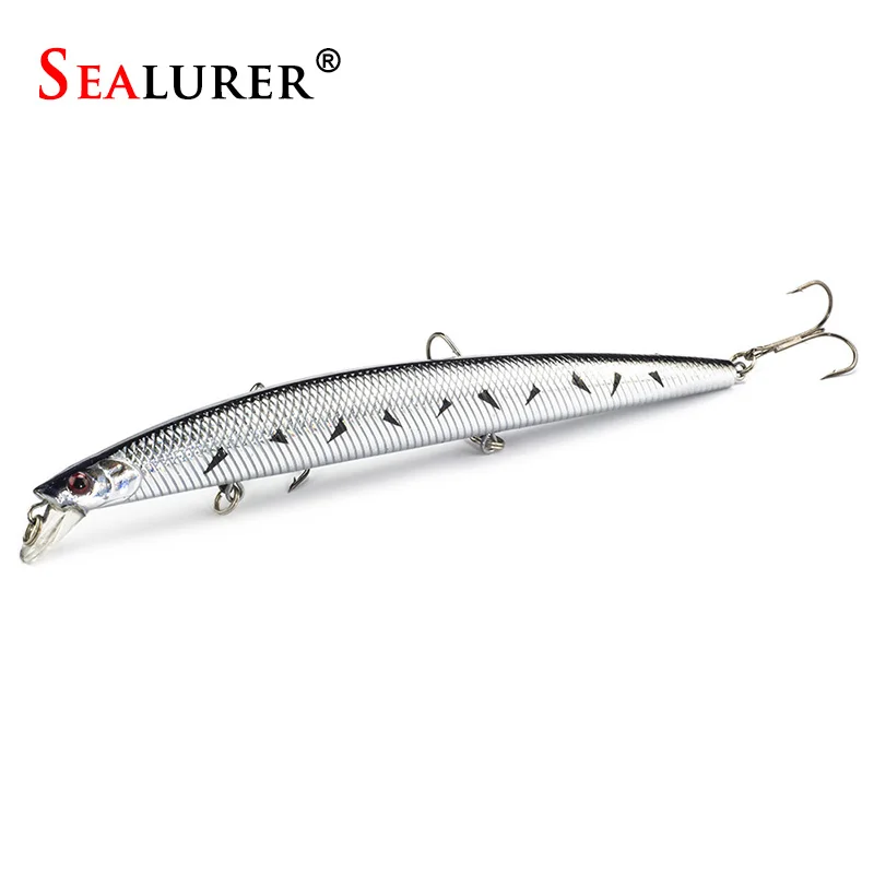 10pcs Long Minnow Fishing Lure Plastic Hard Bait 18cm 26g Isca Artificial Crankbait Pike Like Wobbler 10 Colors 3 Hooks | Спорт и