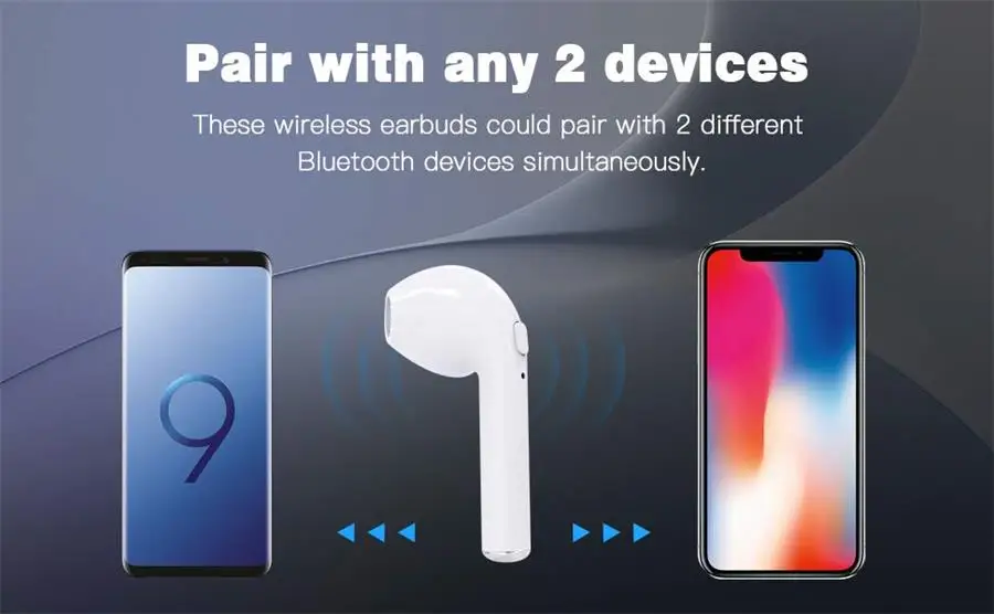 Настоящие беспроводные наушники Bluetooth гарнитура i7s tws Hands free стерео наушники с микрофоном двойной наушник для iphone samsung xiaomi