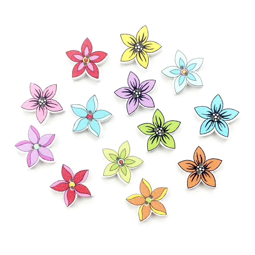 50 шт. деревянные пуговицы для одежды 20 мм|flower wood button|wooden buttonsbuttons for clothing |