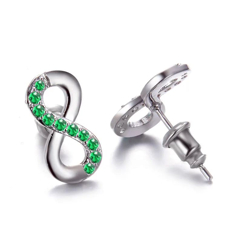 Женские и мужские серьги гвоздики с маленькими кристаллами из серебра 925 пробы